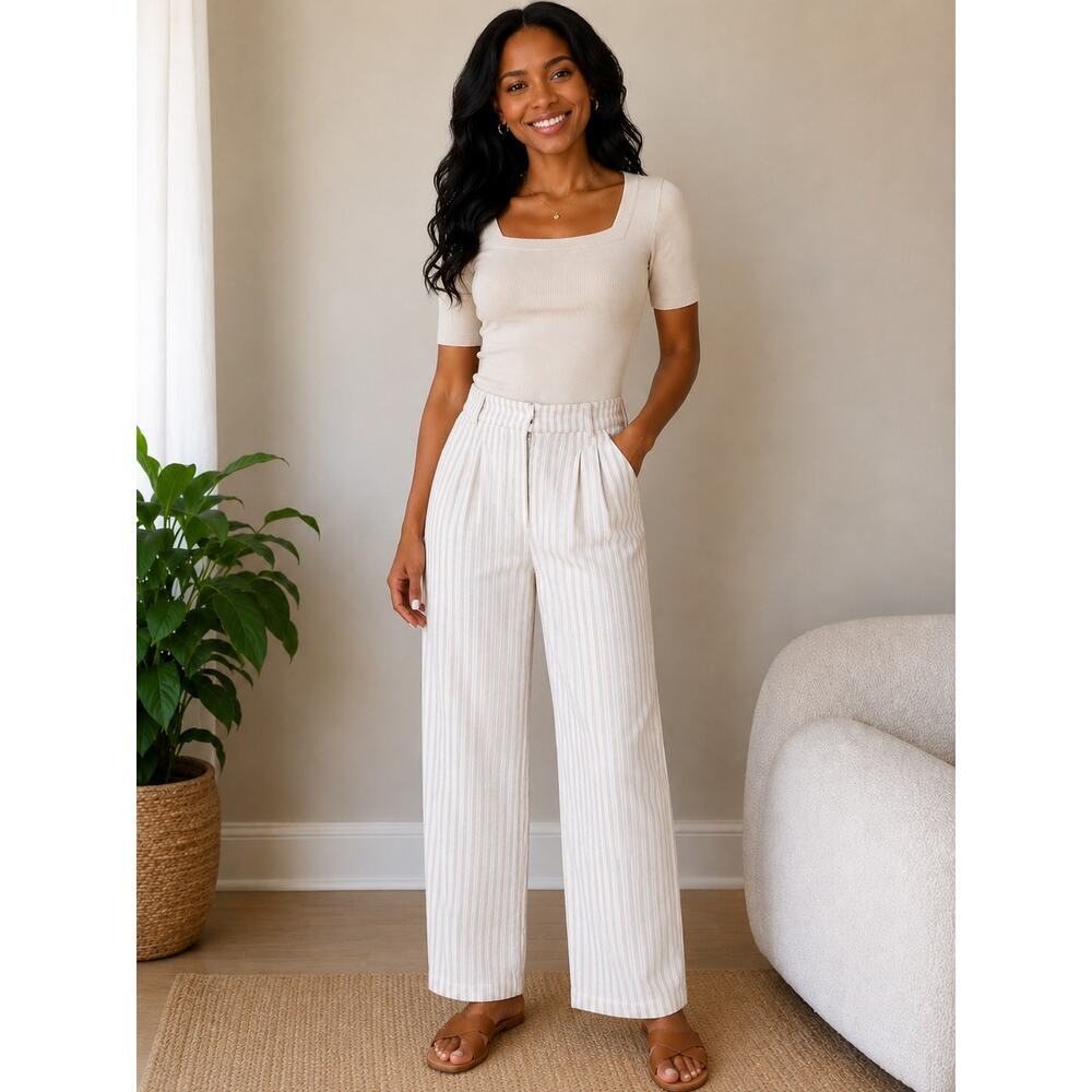 Abercrombie & Fitch Stripped Linen trousers - S